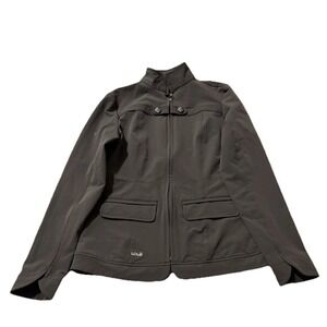 Lole Full Zip Jacket Women Size 4 Brown UPF-50+ Stretch Wicking & Antibacterial‎